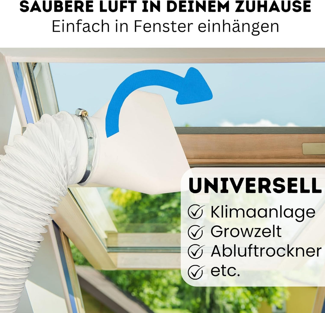 Schlauch Adapter für Dachfenster Kippfenster für 100mm Abluft Schlauch für Klimaanlage Growzelt Troc