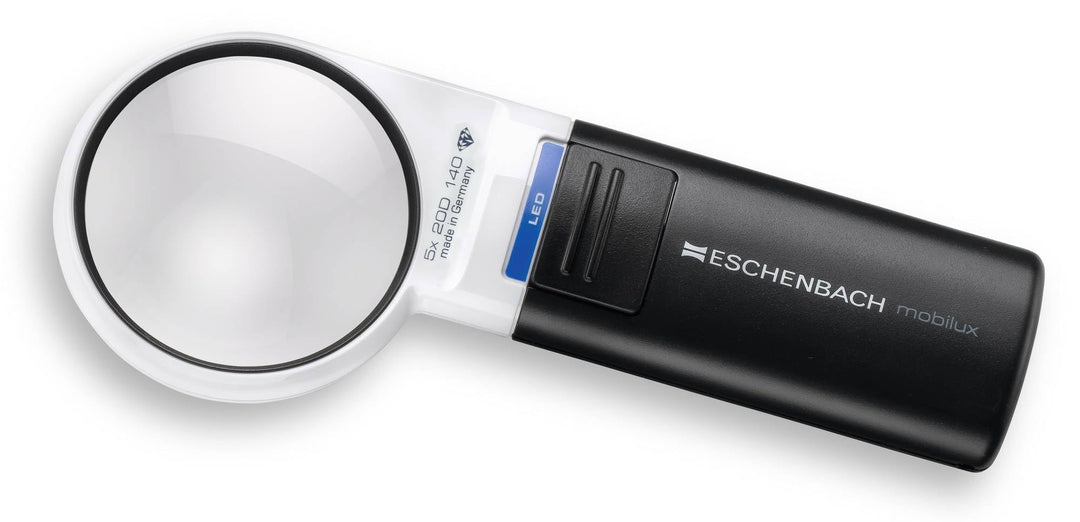 Eschenbach Optik Lupe Handlupe mit LED-Beleuchtung mobiluxLED Vergrösserung: 5X Linsengrösse: (Ø) 58