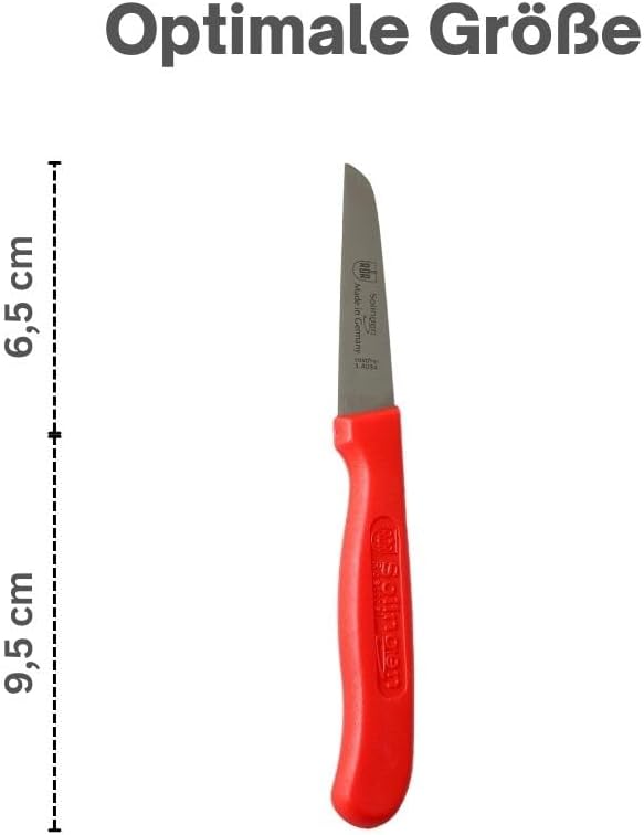 TOPANBIETER 999 Schälmesser 4er Set mit rotem Griff - Vielseitige Obstmesser, Gemüsemesser, Allzweck