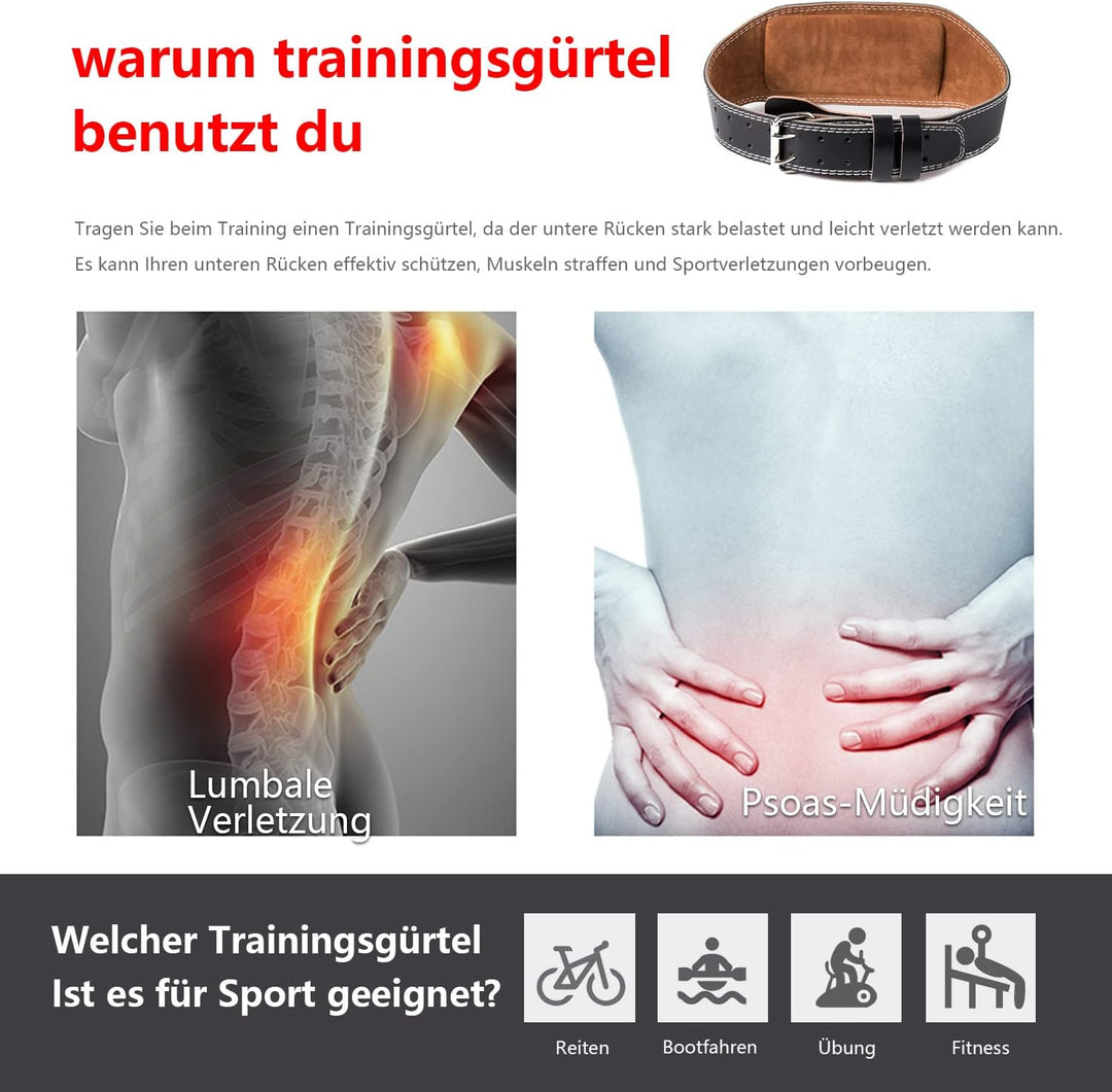 14cm Breit Gewichthebergürtel 120cm Längen Leder weightlifting gym belt Verstellbar Lendenwirbelunte