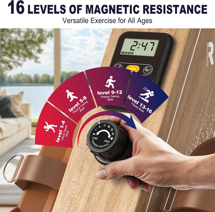 Rudergerät für Zuhause OR3,Magnetisches Rudergeräte mit Bluetooth Monitor,16 Resistance Levels,Kompa