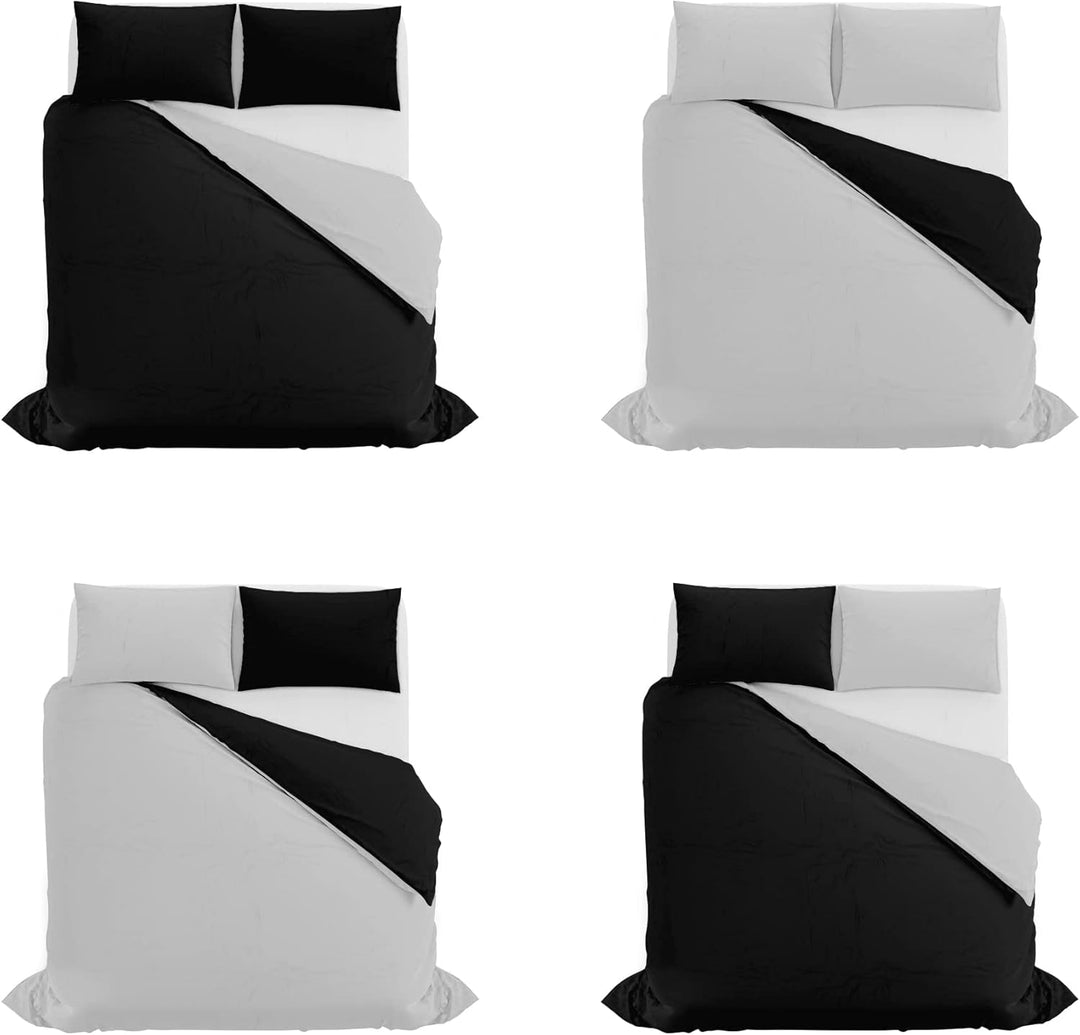 Italian Bed Linen Bettwäscheset für Doppelbetten, 250 x 200 cm 250 x 200 cm schwarz/grau Schwarz / G
