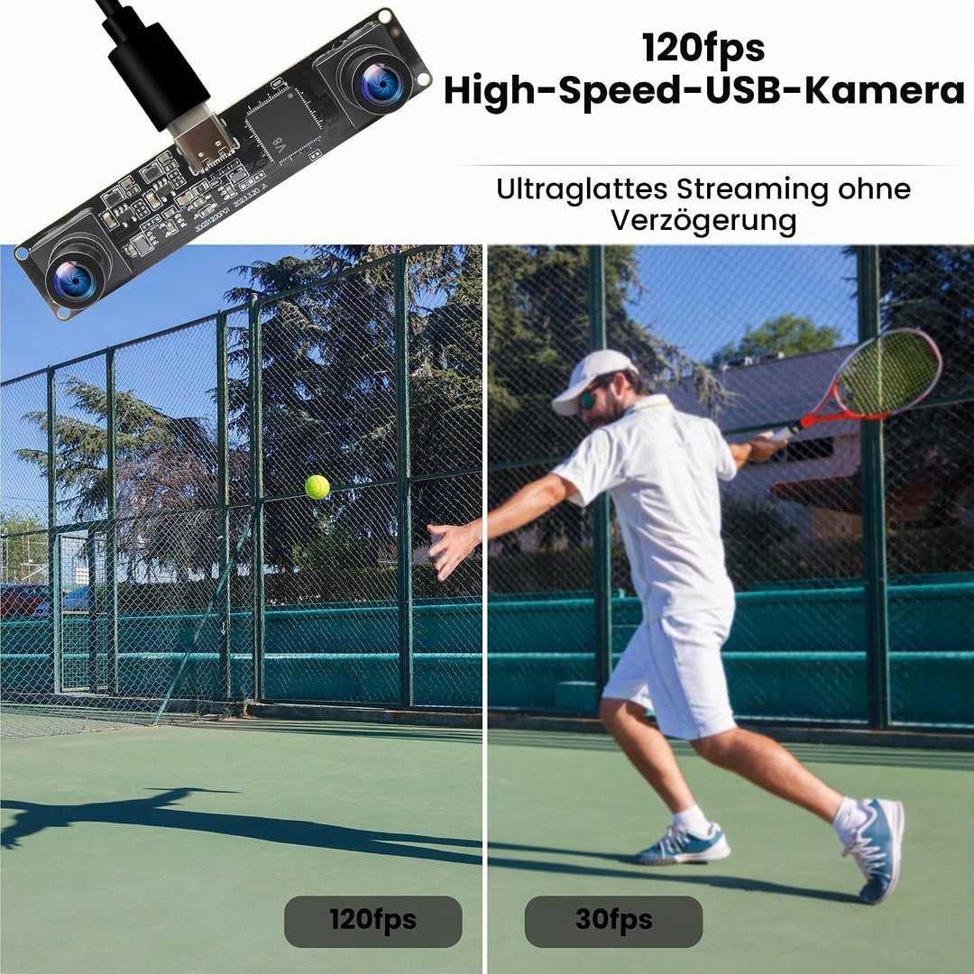 ELP 120fps 3D Stereo USB Kamera Global Shutter 1200P Synchronisierung Dual Lens USB Kameramodul 90 G