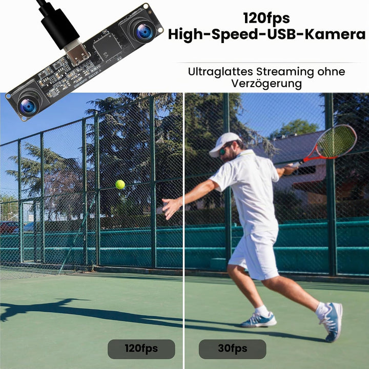 ELP 120fps 3D Stereo USB Kamera Global Shutter 1200P Synchronisierung Dual Lens USB Kameramodul 90 G