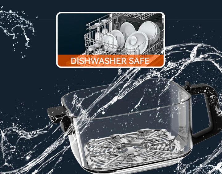 KHF-550 Heissluftfritteuse 5,5 Liter mit Touchdisplay und Frittierkorb aus Glas ohne Beschichtung, A