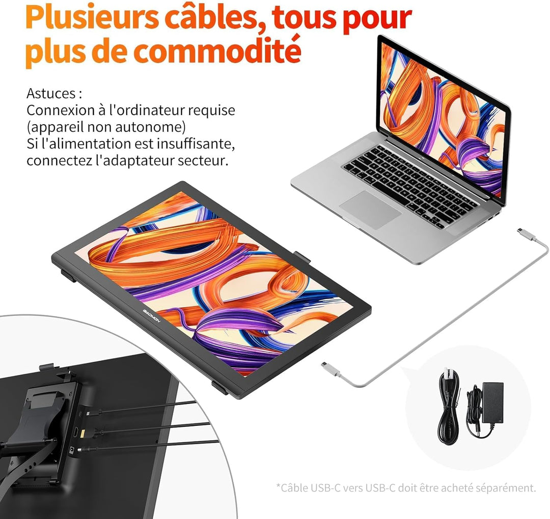 GAOMON Pro 19 Grafiktablett mit Display, G-Pro Stift mit 16384 Druckstufen,18,4 Zoll 4K UHD Immersiv