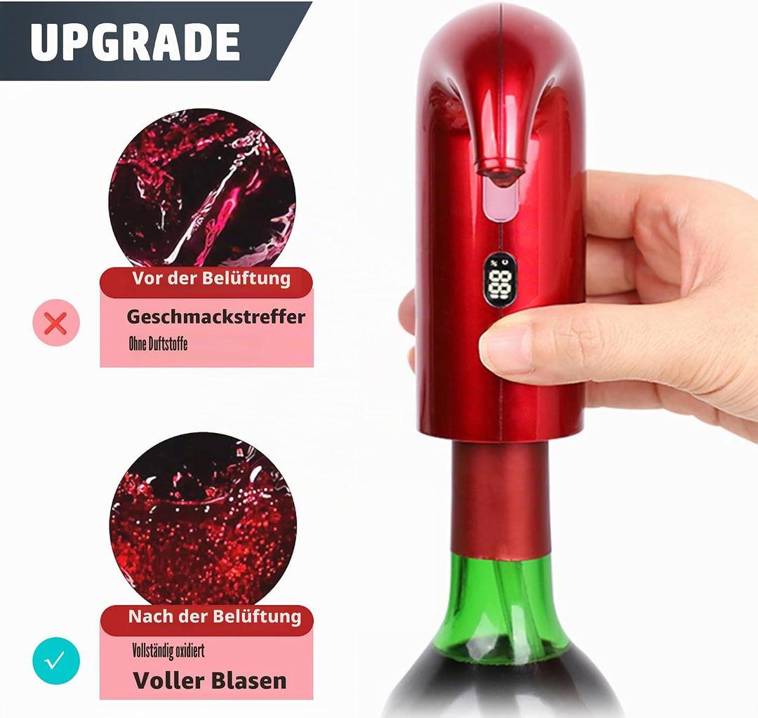 Elektrischer Weinbelüfter-Spender, elektrischer Smart-Dekanter mit wiederaufladbarem USB-Anschluss,