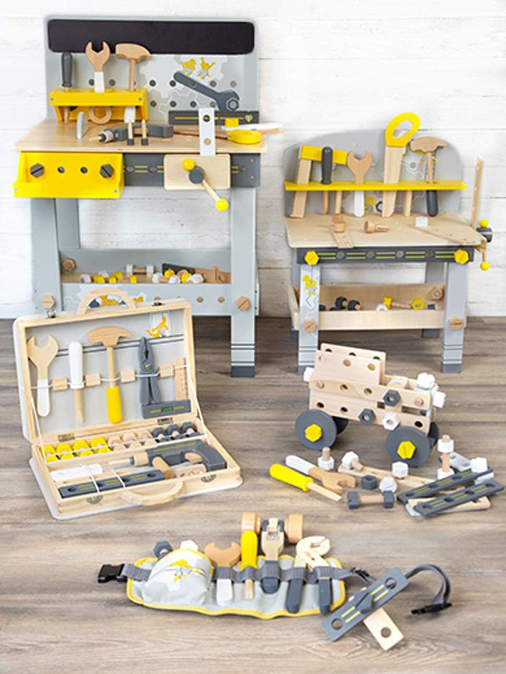 Small Foot Werkzeuggürtel Miniwob, verstellbar und mit Werkzeugen aus Holz, für Kinder ab 3 Jahren,