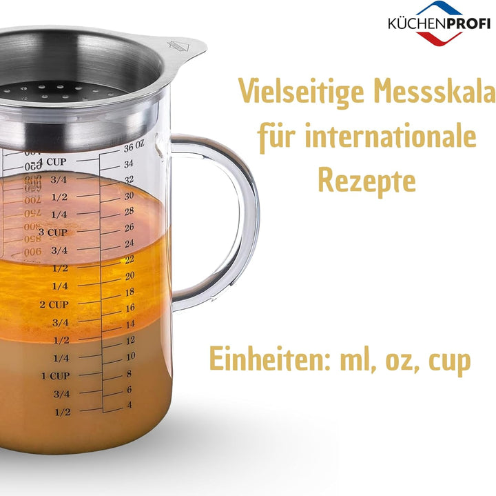 Küchenprofi 1012362800 Fett-Trennkanne, Silber / Transparent, 1er Pack, K1012362800, A