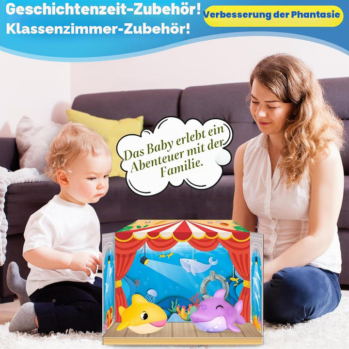 Oriate Infantino Badewannenspielzeug，6PCS Shark Meerestiere Figuren Baby Spielzeug，Kinderdusche Pool