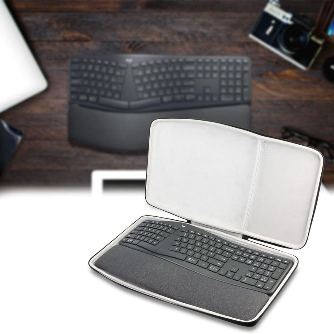 co2CREA Hart reiseschutzhülle Etui Tasche für Logitech Ergo K860 kabellose ergonomische Tastatur (Nu