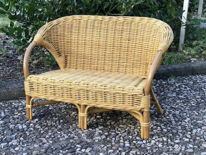 Puppenbank aus Rattan in Honig S11