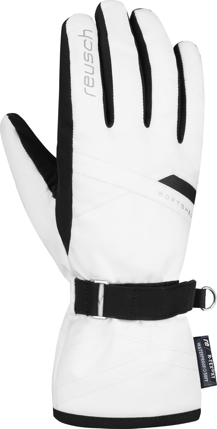 Reusch Damen Handschuhe Helena R-tex Xt Extra Warm, Wasserdicht, Atmungsaktiv 7 Weiss / Schwarz, 7 W