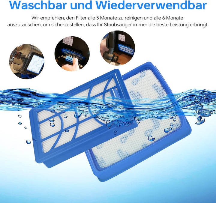 Ersatzfilter Set für Philips 7000 Series Beutelloser Staubsauger PowerPro Expert FC9729/09, FC9741/0