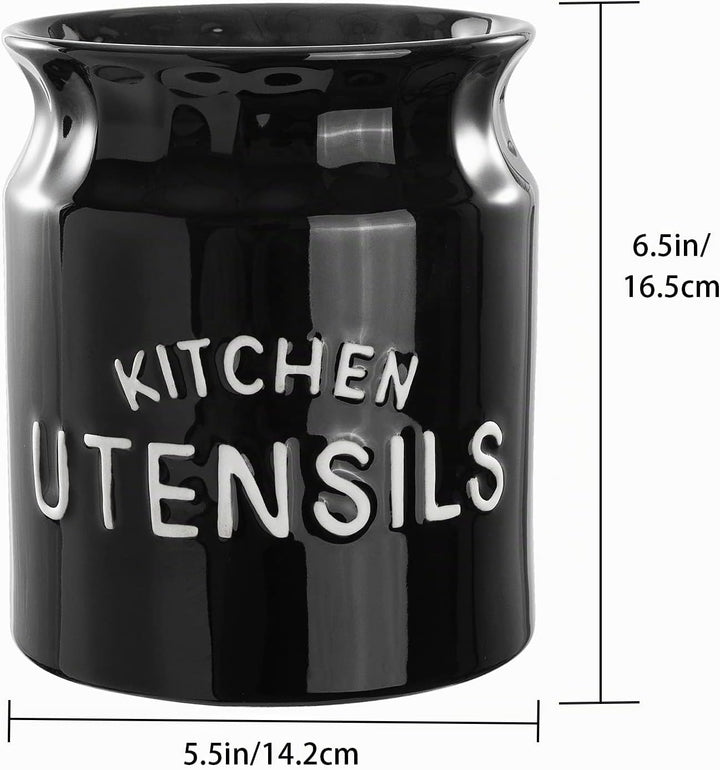 Karisky Kitchen Utensilhalter, grosser Bauernhaus Utensilhalter für Arbeitsplatten, dekorative Keram