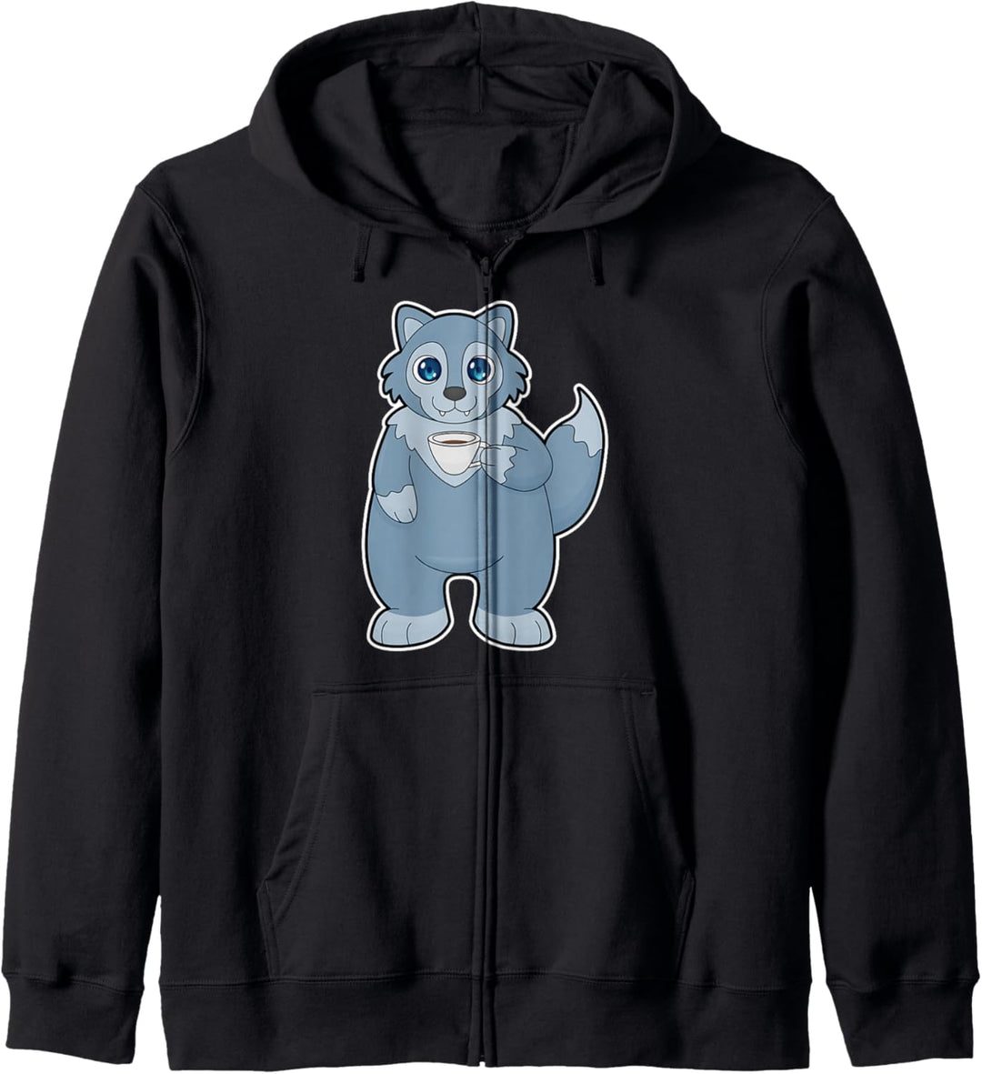 Wolf Kaffee Tasse Kapuzenjacke