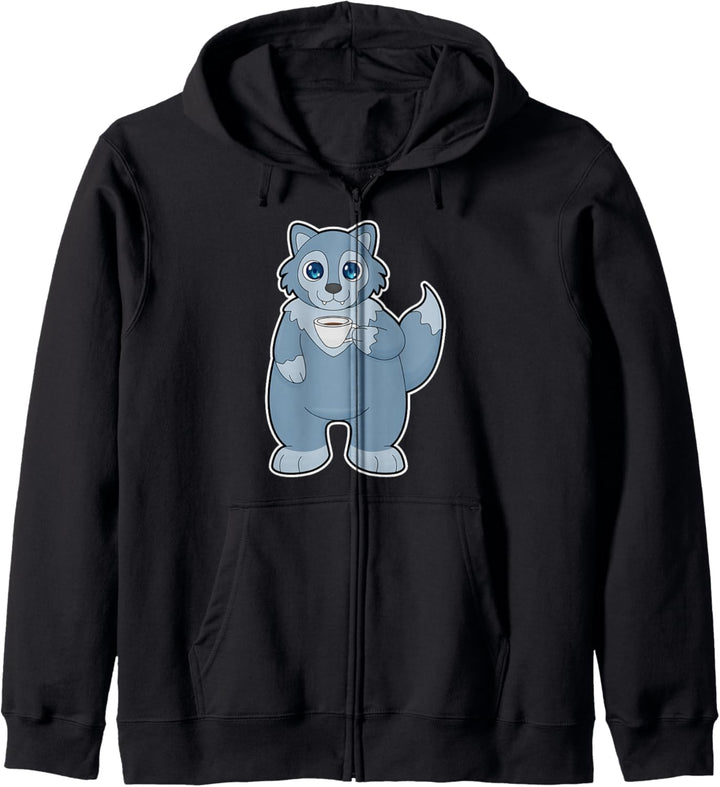 Wolf Kaffee Tasse Kapuzenjacke
