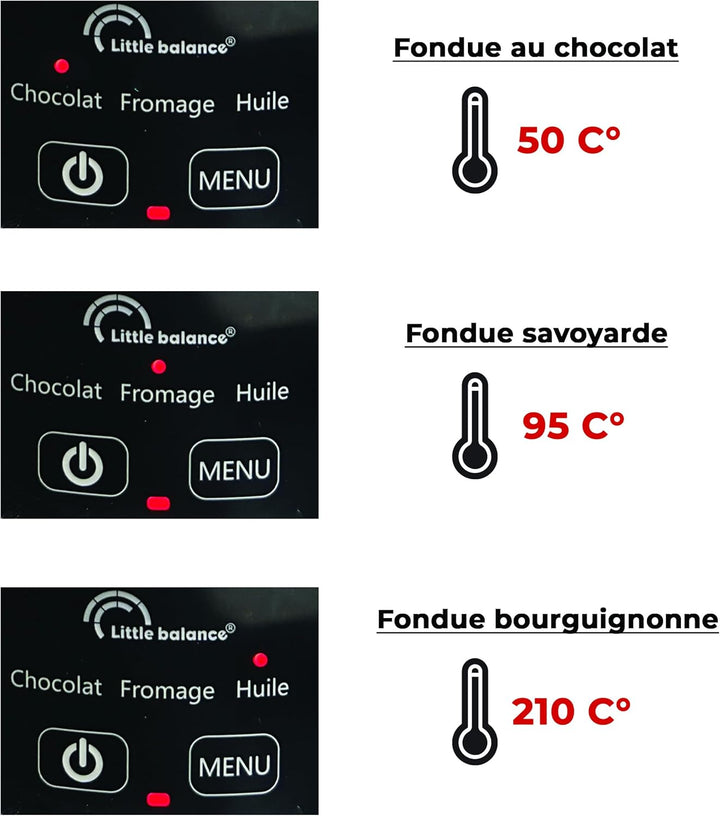 LITTLE BALANCE 8965 Digitales Fondue 8, Fondue-Gerät für 8 Personen, 3 Programme, Edelstahl-Topf, in