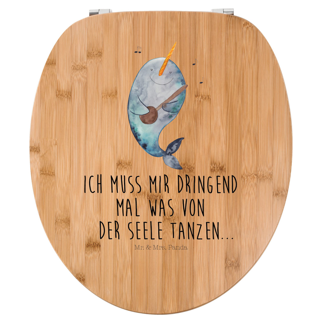 Mr. &amp; Mrs. Panda Motiv WC Sitz Narwal Gitarre - Geschenk, Meer, Toilette, Klobrille, Meerestiere, Ge
