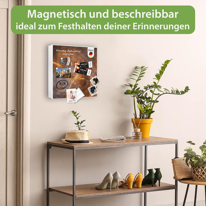 banjado Grosser Schlüsselkasten Glas - Schlüsselbox 30x30cm mit 50 Haken - Schlüsselkasten modern fü