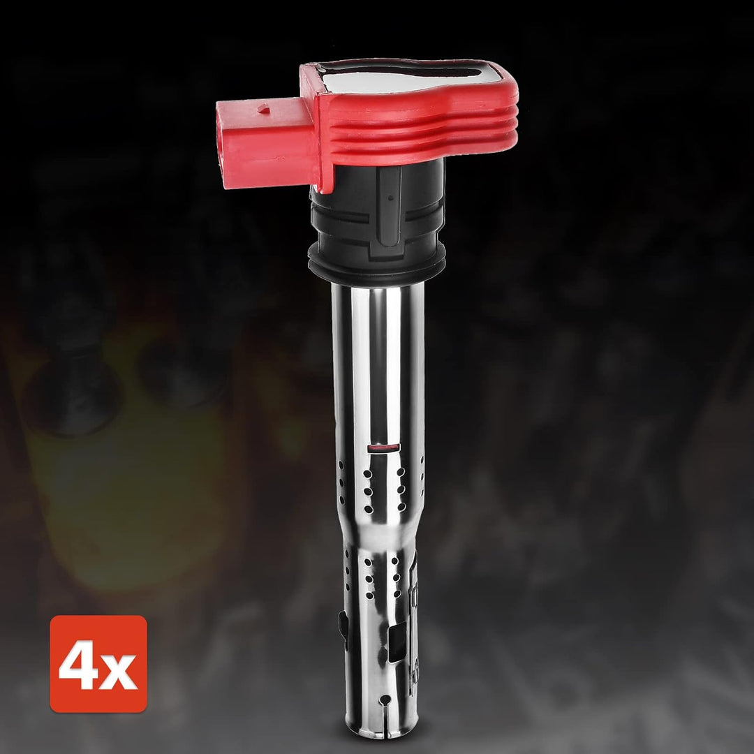 Frankberg 4x Zündspule Zündkerzen Satz Benzin Kompatibel mit A4 8E2 8EC 8K2 2002-2015 A5 8T3 2007-20