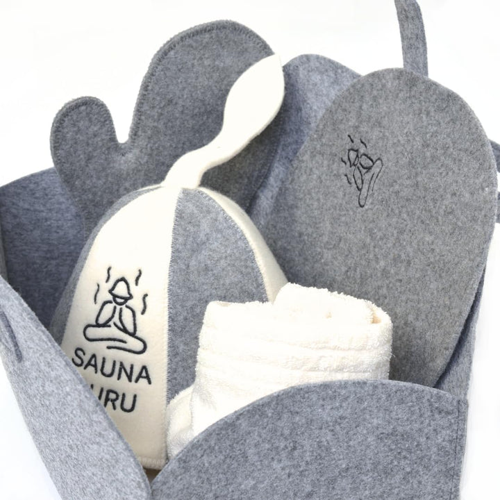 Premium Sauna-Sitzkissen aus Wollfilz – Handgefertigte graue Filzmatte mit Hitzeschutz und Isolierun
