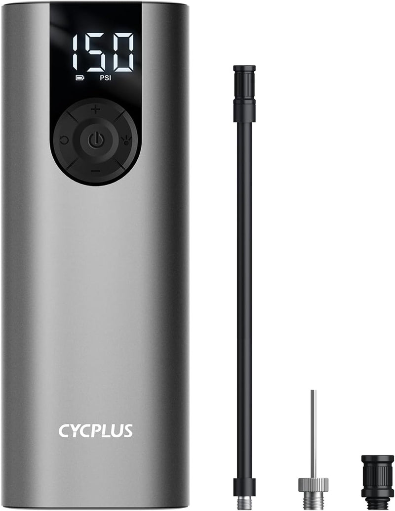 CYCPLUS Luftpumpe 2600mAh*2 150PSI Elektrischer Kompressor Tragbar Fahrradpumpe Mini Reifenpumpe mit