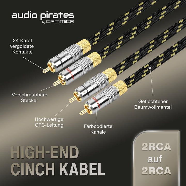 audio pirates by cammica Cinch Kabel 2x RCA Stecker auf 2x RCA Stecker, Audio-Kabel | High-End Audio