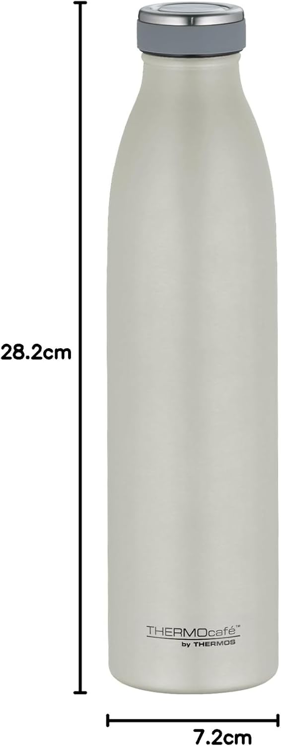 THERMOcafé by THERMOS TC BOTTLE beige matt 0,75l, Isolierflasche aus Edelstahl, kohlensäurefest, 12h