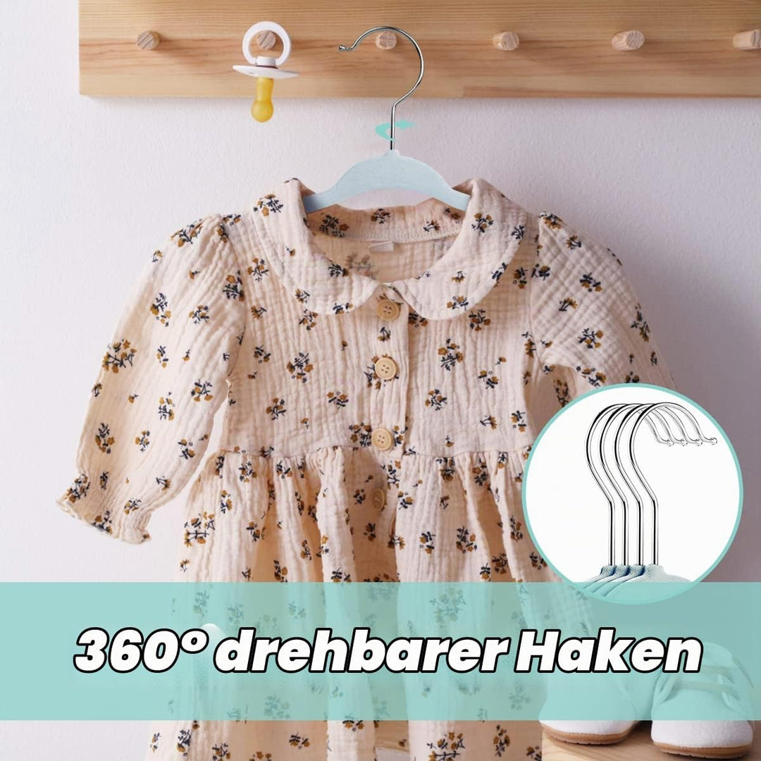 MangoKit 30 Pack Baby Anti-Rutsch-Samt Kleiderbügel, Säuglings- und Kleinkinderbügel, Ultra-schlanke