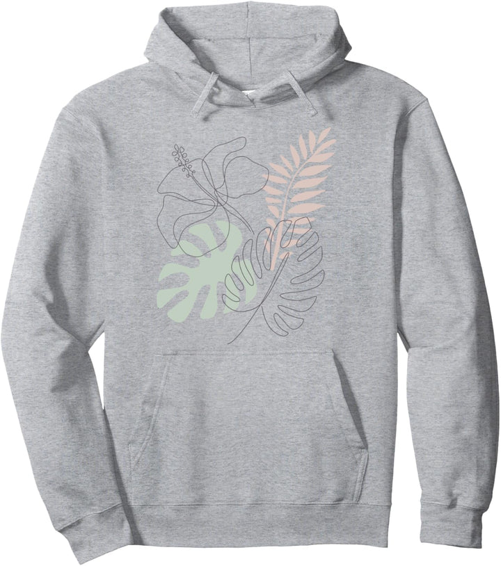 Trendy Tropical Outline Pullover Hoodie