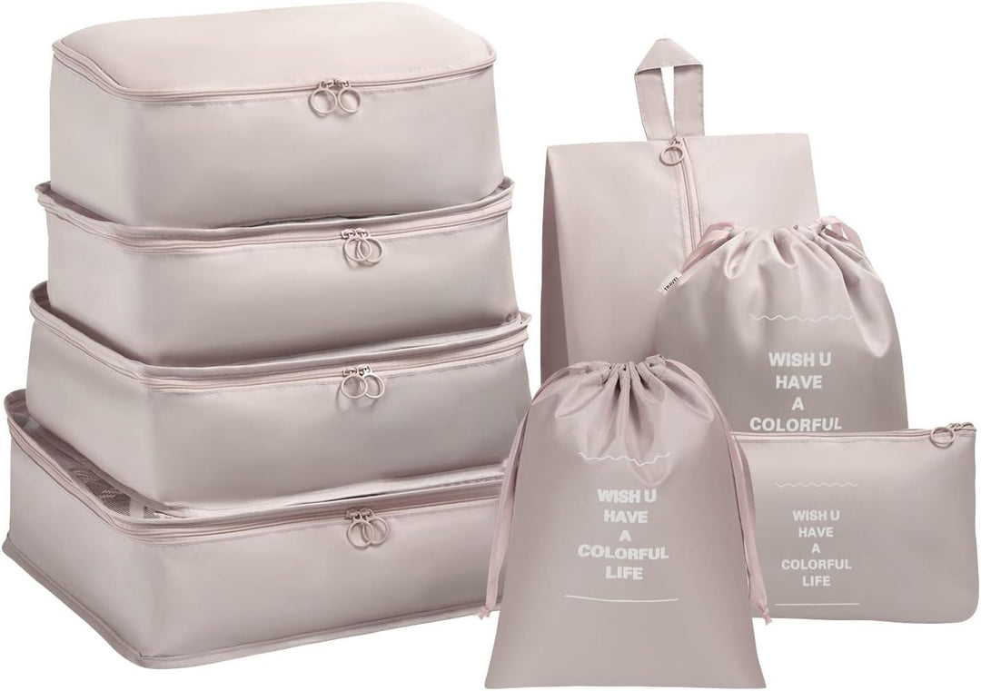 OSDUE Koffer Organizer Set 8-teilig, Packing Cubes, Wasserdichte Reise Kleidertaschen, Packtaschen f