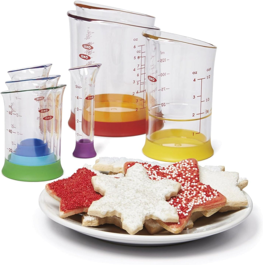 Zagg 1 OXO Good Grips 7-Piece Nesting Measuring Beaker Set, Multicolored, 18/8 Stainless Steel Einze