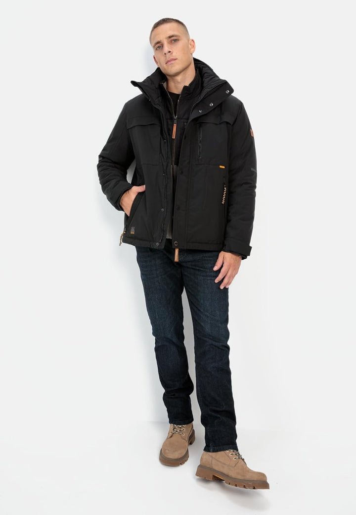 camel active Herren teXXXactive® Funktionsjacke mit Abnehmbarer Kapuze 25 Schwarz, 25 Schwarz