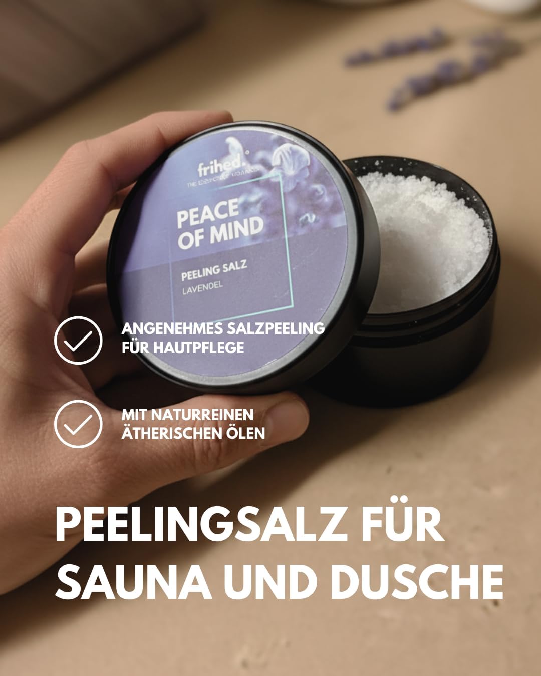 frihed. Sauna Geschenkset - mit Saunahut in senf & Saunaaufguss Orange in Geschenkverpackung - für M