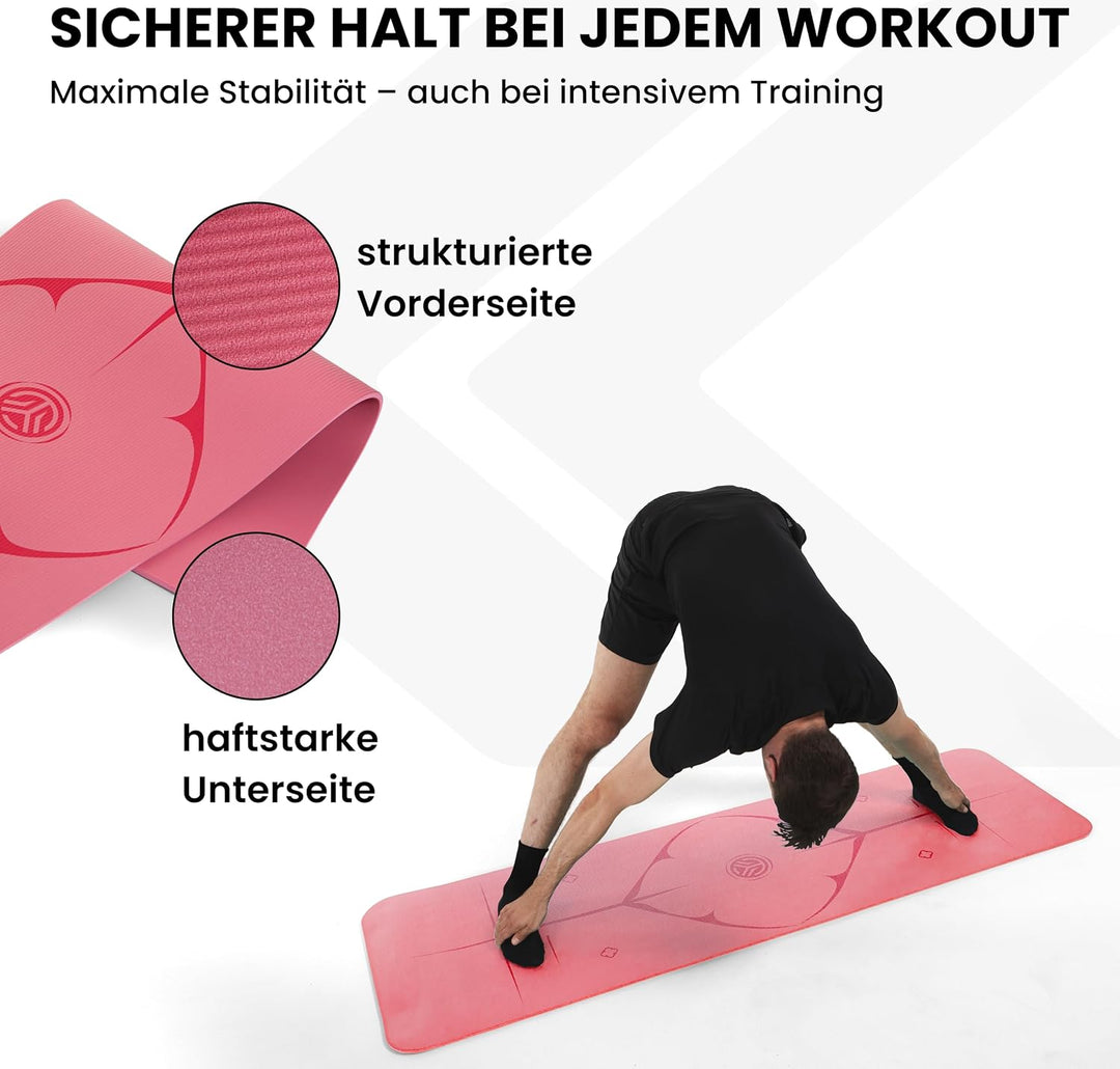 Yoga Matte aus Deutscher Entwicklung – Rutschfeste &amp; gelenkschonende Yogamatte – 2 Komfort-Dicken (1