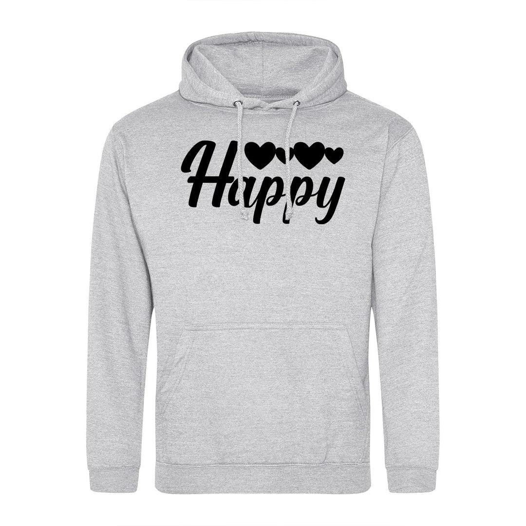 Huuraa Unisex Hoodie Happy Herzen Pullover Vegan Grösse S mit Motiv für alle fröhlichen Menschen Ges