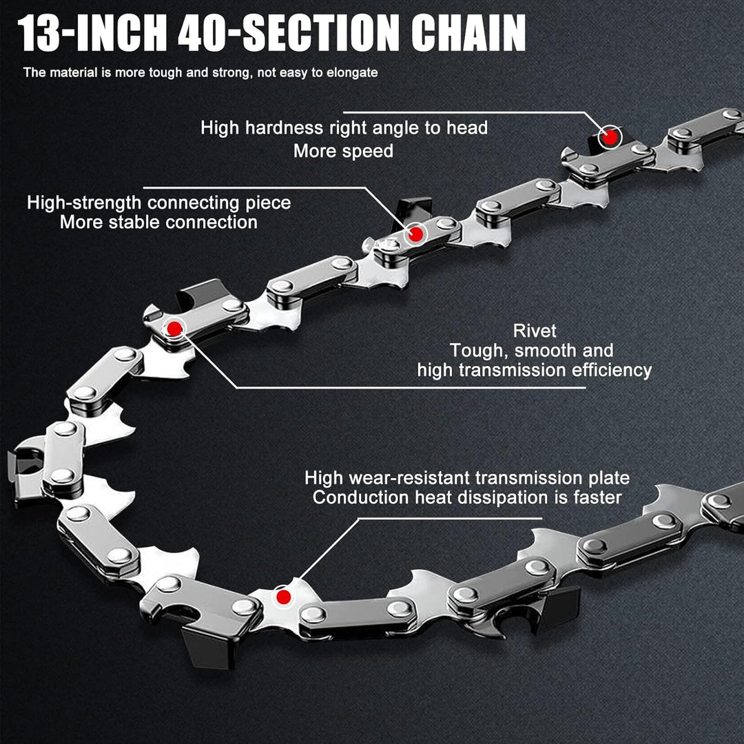 3er-Pack Sägeketten Kettensäge Kette, 25cm Sägeketten 3/8“LP 40 Antriebsglieder 1.1 mm rückschlagsar