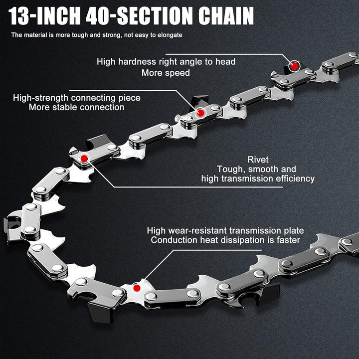 3er-Pack Sägeketten Kettensäge Kette, 25cm Sägeketten 3/8“LP 40 Antriebsglieder 1.1 mm rückschlagsar
