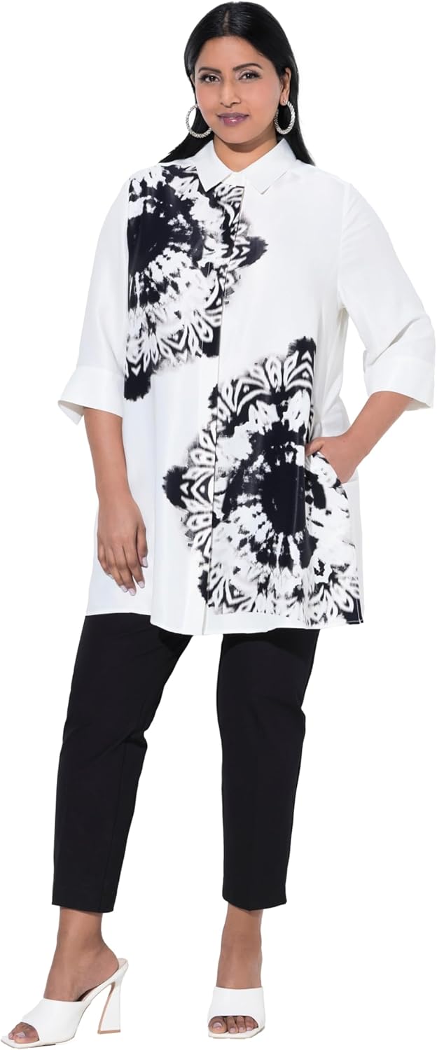 Ulla Popken Damen grosse Grössen Übergrössen Plus Size 7/8-Hose, schmales Bein, Elastikbund 816780 4