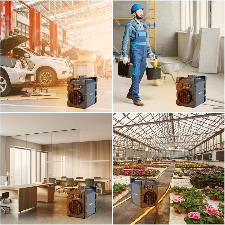 Professioneller Heizlüfter mit Schwerem Stahlgehäuse 2000 Watt Bauheizer Elektroheizer Bautrockner f