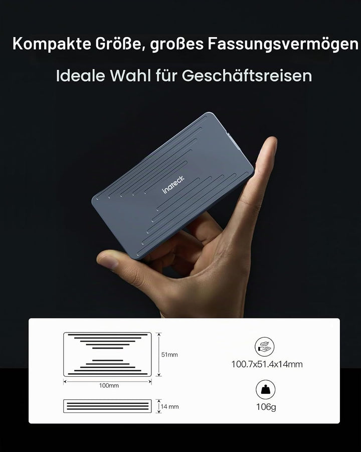 Inateck 40Gbps M.2 NVMe SSD-Gehäuse, Aluminium Festplattengehäuse, USB4.0/Thunderbolt 4, werkzeuglos