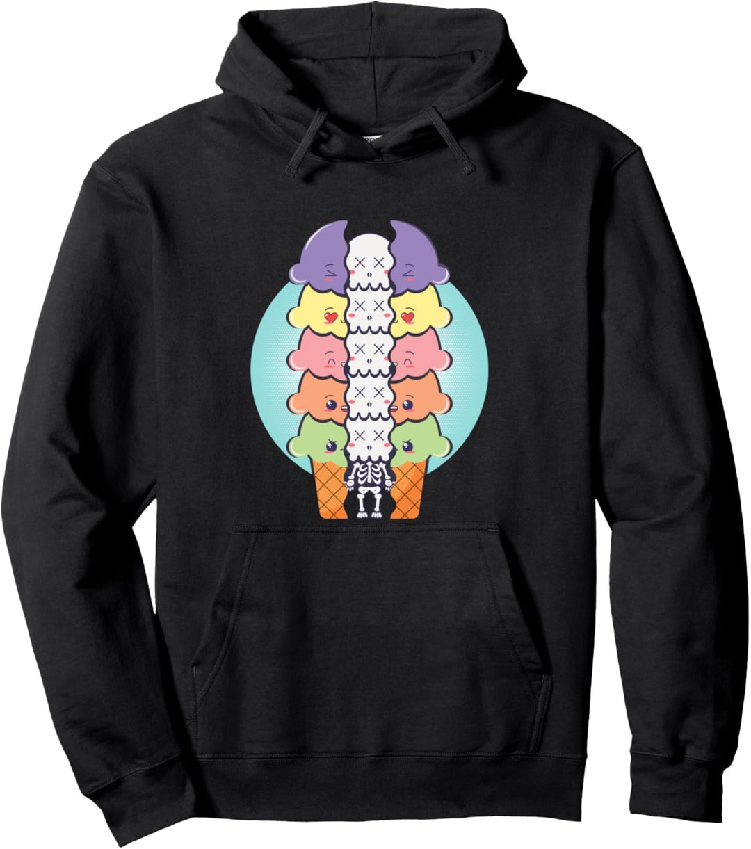 Kawaii Eis-Skelett Niedliche Kawaii Existentielle Dread Pullover Hoodie