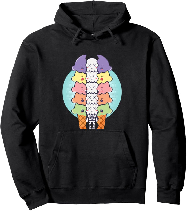 Kawaii Eis-Skelett Niedliche Kawaii Existentielle Dread Pullover Hoodie