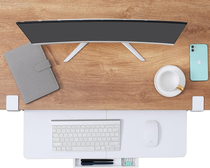 ETHU Tastaturablage, 68 x 30 cm grosse Tastaturablage unter dem Schreibtisch mit C-Klemmhalterung, C