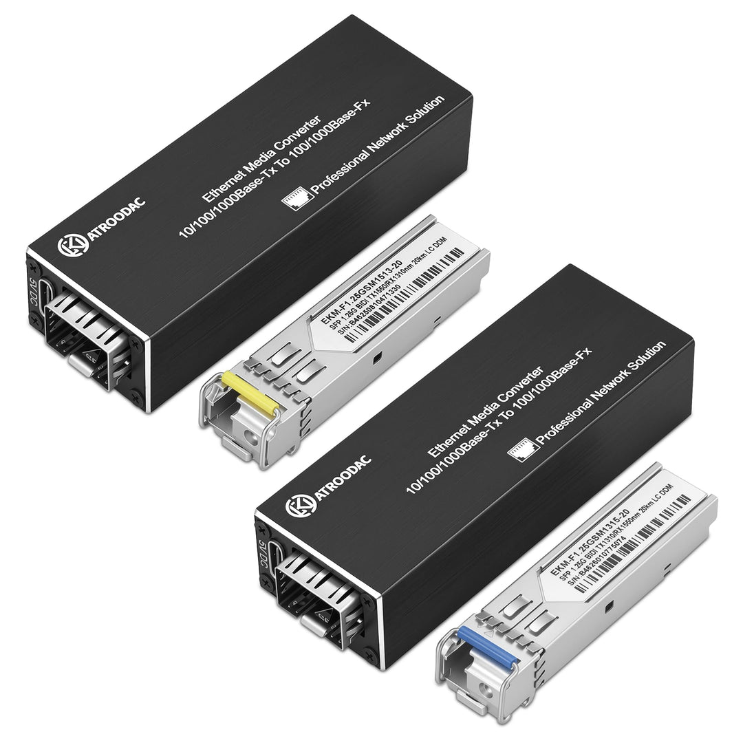 1 Paar Gigabit Glasfaser Ethernet Medienkonverter, Plug &amp; Play 2*Ethernet Media Converter and BIDI S