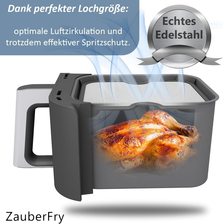 2x ZauberFry Spritzschutz, Effektiver Fettspritzschutz kompatibel mit Ninja Foodi MAX Dual Zone AF40