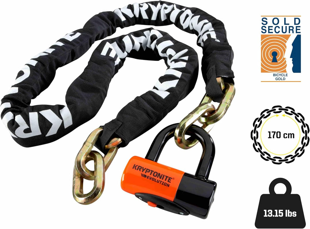 Kryptonite Kettenschloss New York Evolution Series 4 DISC Lock (168 cm) Schwarz/ Orange, Schwarz/ Or