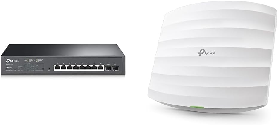 TP-Link TL-SG2210MP 8 Port Gigabit Smart PoE Switch mit 2 SFP-Slots & EAP245 Dualband WLAN Access Po