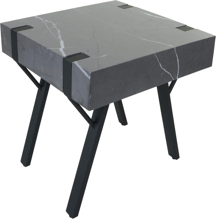 Mendler Beistelltisch HWC-L54, Kaffeetisch Nachttisch Loungetisch Couchtisch, Eisen MDF 50x55x50cm -